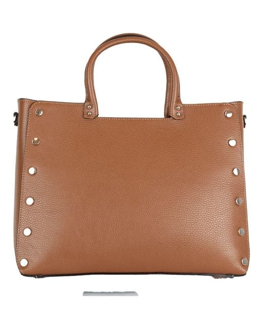 Persaman New York Brown Studded Tote