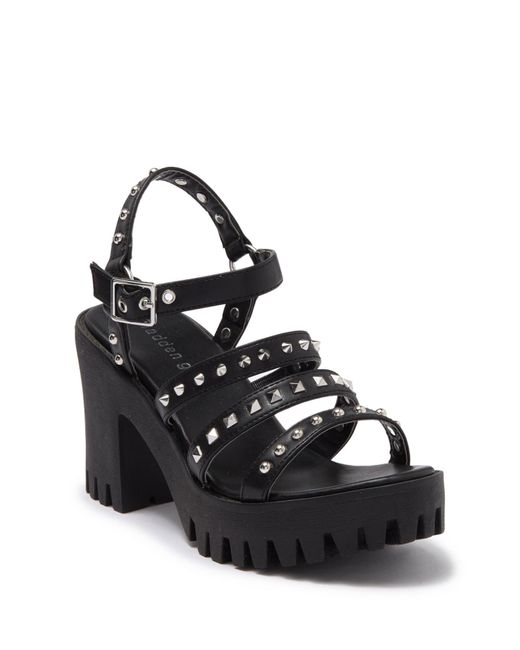 Madden Girl Sassy Studded Platform Heeled Sandal in Black Lyst