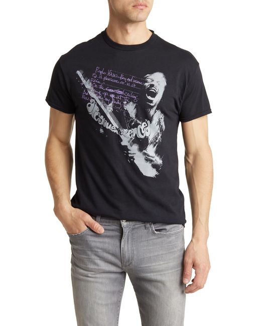 Merch Traffic Black Jimi Hendrix Photo Graphic T-shirt for men