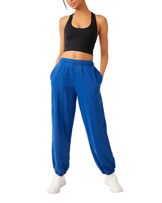 Fp Movement Blue All Star Quilted Cotton Blend joggers
