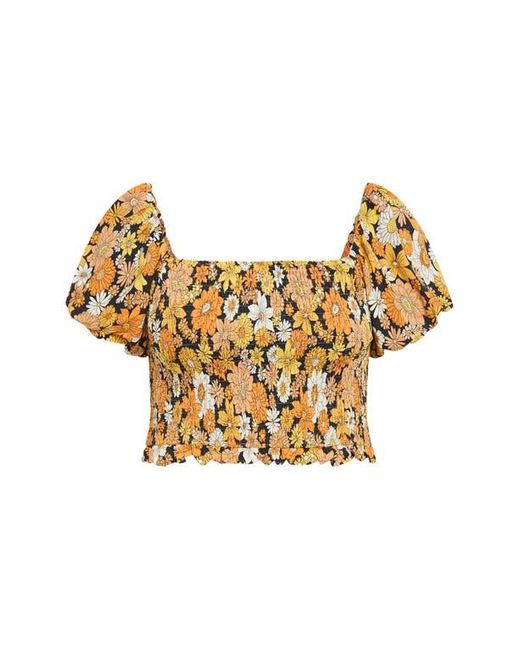 City Chic Blue Naomi Smocked Off The Shoulder Top