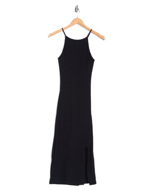 Rachel Parcell Black Side Slit Knit Midi Dress