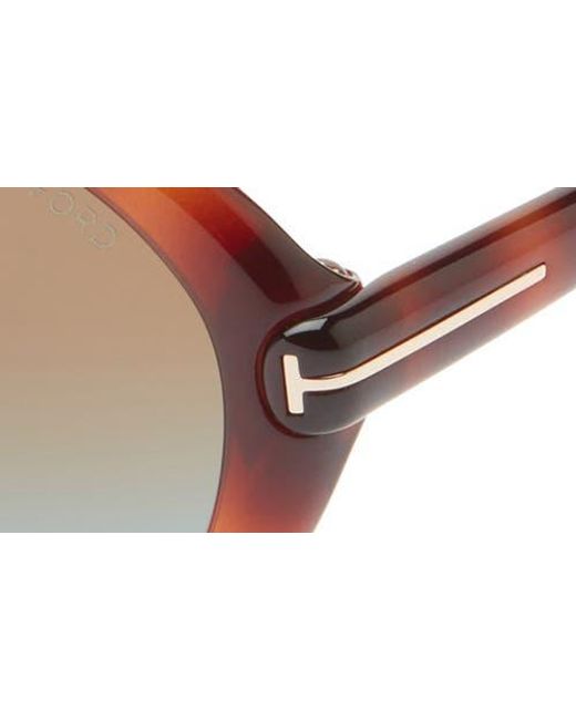 Tom Ford Brown 68Mm Gradient Butterfly Sunglasses