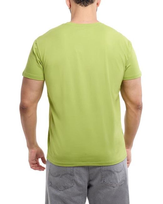 Xray Jeans Green Cotton Spandex V-Neck T-Shirt for men