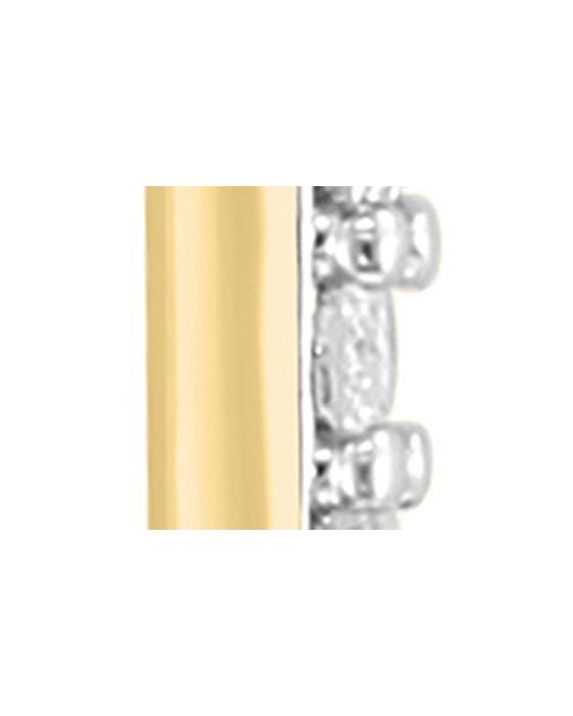 Effy Metallic 14k Gold Plated Pavé Diamond Drop Huggie Hoop Earrings