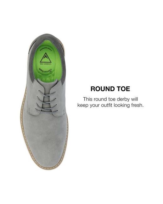 Vance Co. Gray Hodges Plain Toe Derby for men
