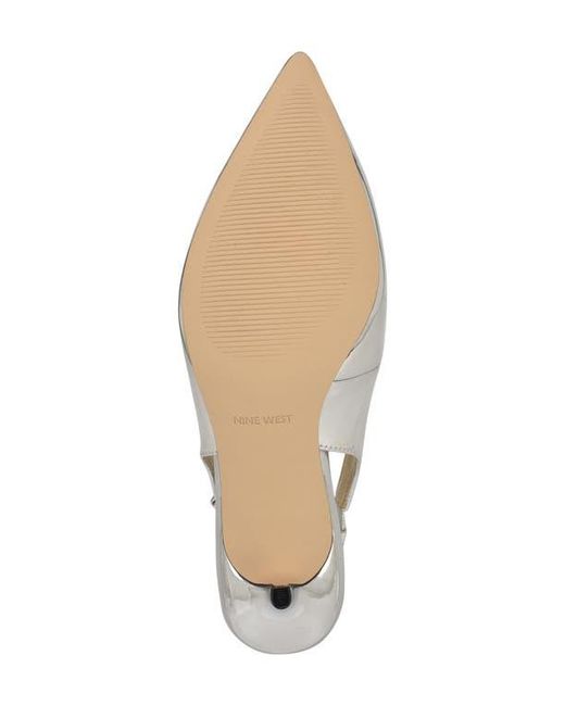 Nine West White Annae Slingback Pointed Toe Pump