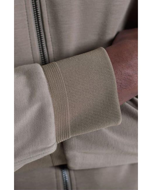 Bugatchi Brown Soft Touch Knit Reversible Bomber Jacket for men