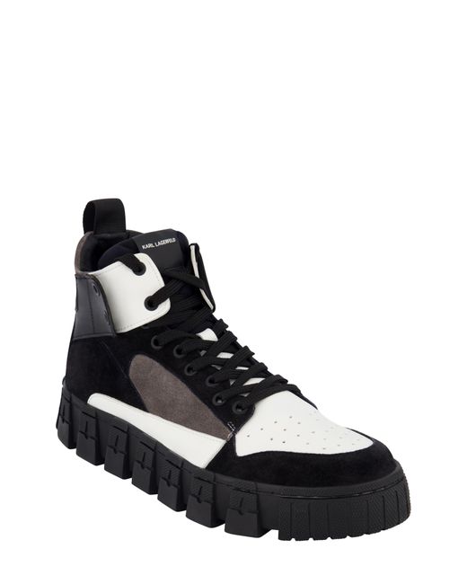 Karl Lagerfeld Black Colorblock High Top Sneaker for men