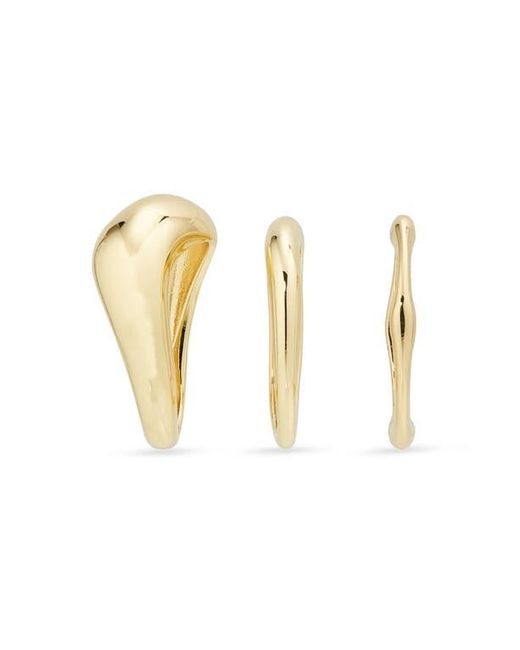 Nordstrom Rack Metallic Set Of 3 Wavy Rings