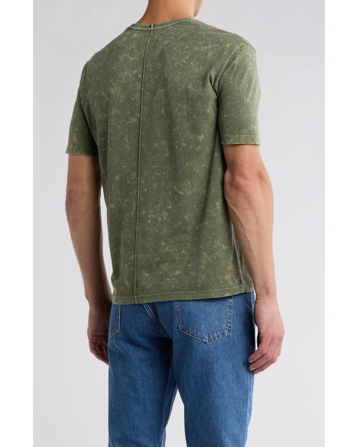 Stone Rose Green Acid Wash Pocket T-shirt for men