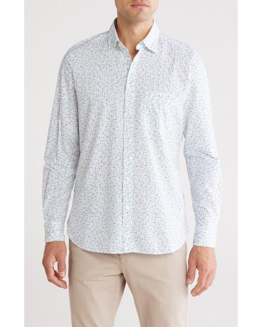 Boss Blue Remiton Cotton Button-Up Shirt for men