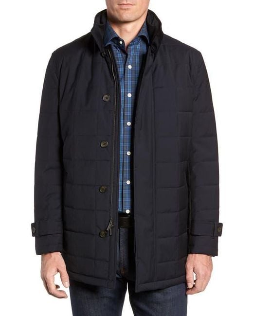 Cardinal Of Canada Wool Quilted Car Coat in Black for Men Lyst