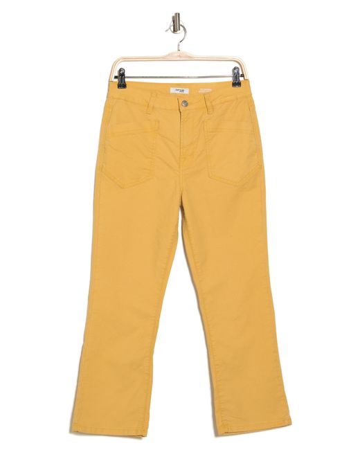 Kensie Yellow High Waist Crop Flare Pants