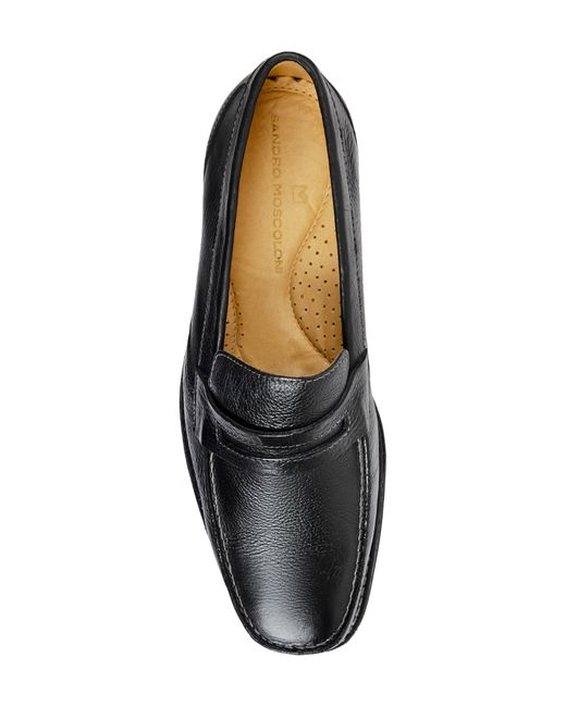 Sandro Moscoloni Black Andy Moc Toe Penny Loafer for men