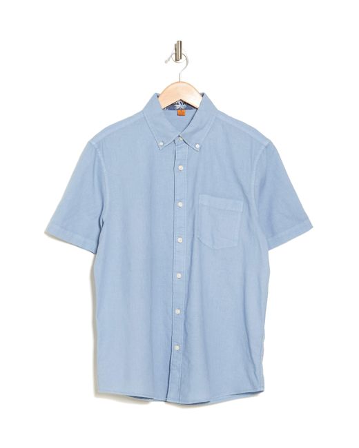 Tailor Vintage Blue Puretec Linen Cotton Button-up Shirt for men