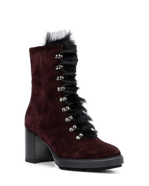 Aquatalia Women's Irvina Hiker Boot With Genuine Shearling Trim