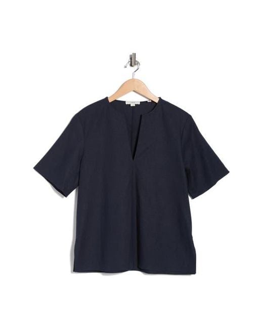 Vince Blue Easy Split Neck Top