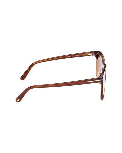 Tom Ford Brown 56Mm Gradient Round Sunglasses