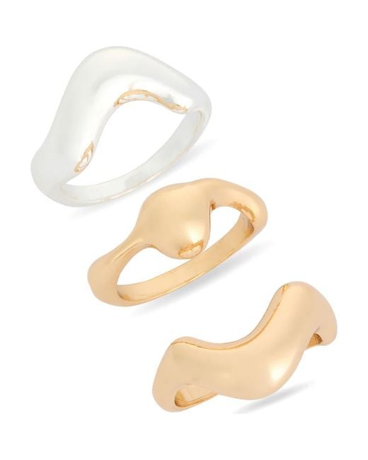Leith White 3-Pack Wavy Assorted Rings