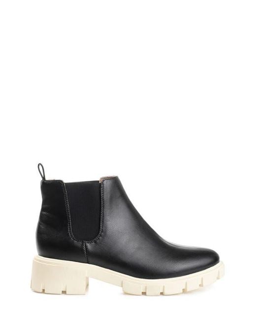 Journee Collection Black Rorke Lug Sole Chelsea Boot