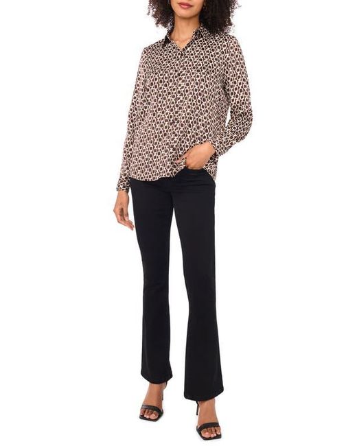 Vince Camuto Red Satin Long Sleeve Button-Up Shirt