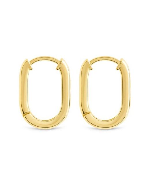 Sterling Forever Metallic Casey Cubic Zirconia Rectangular Hoop Earrings