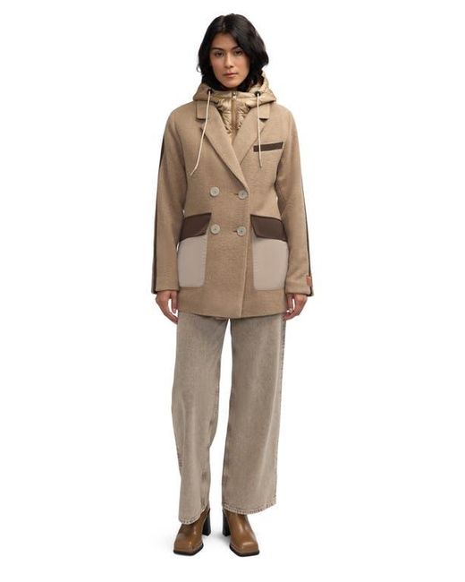 Scotch & Soda Brown Nissa Water Repellent Peacoat With Removable Bib