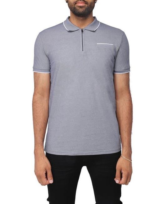 Xray Jeans Gray Pipe Trim Knit Polo Shirt for men
