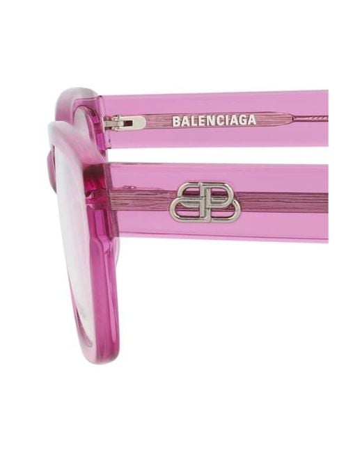 Balenciaga Pink 55Mm Rectangular Optical Glasses