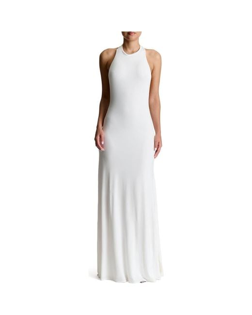 Naked Wardrobe Maxi Halter Dress in White | Lyst