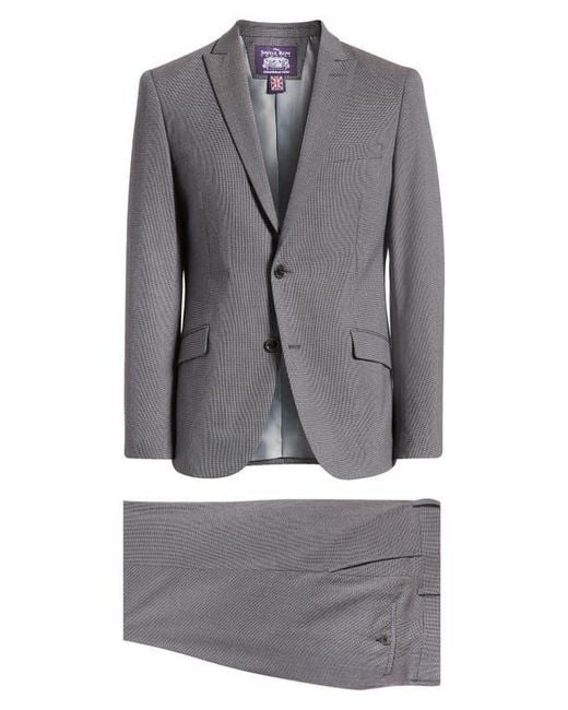 Savile Row Gray Microcheck Suit for men