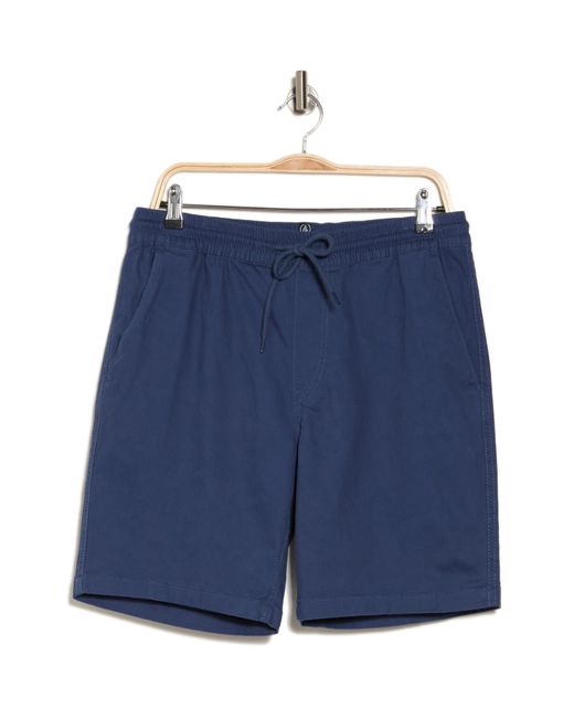 Volcom Blue Road Trip Stretch Cotton Shorts for men