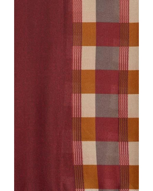 La Fiorentina Natural Checkered Print Lightweight Wrap