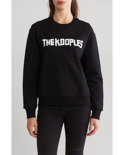 The Kooples Black Cotton Crewneck Graphic Sweatshirt
