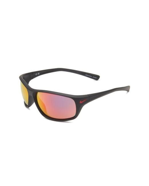 Nike Red Adrenaline 65Mm Rectangular Sunglasses for men