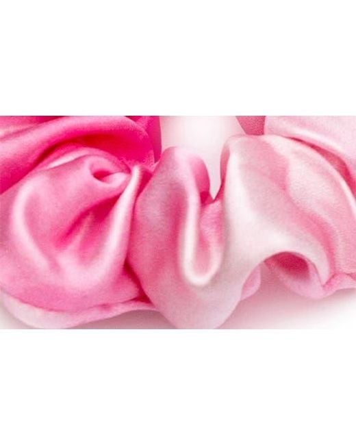 BLISSY Pink Silk Hair Tie Scrunchie Pack