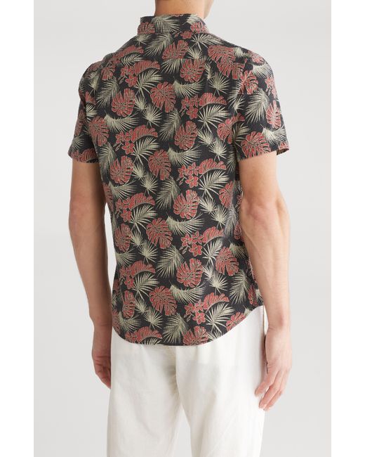 Tailor Vintage Multicolor Cabana Short Sleeve Seersucker Button-down Shirt for men