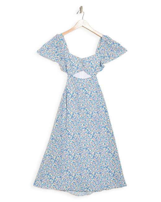 BCBGeneration Cutout Flutter Sleeve Dress in Blue Lyst