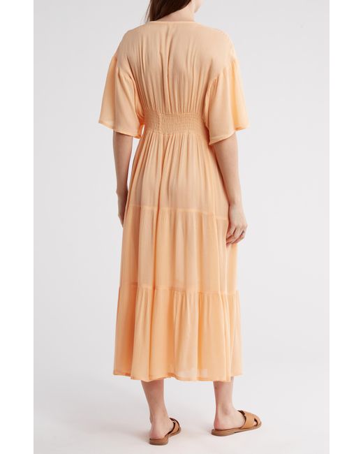 Boho Me Orange Beaded Maxi Cover-up Dress