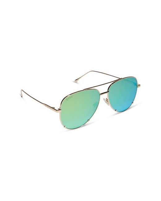 DIFF Green Scarlett Aviator Sunglasses
