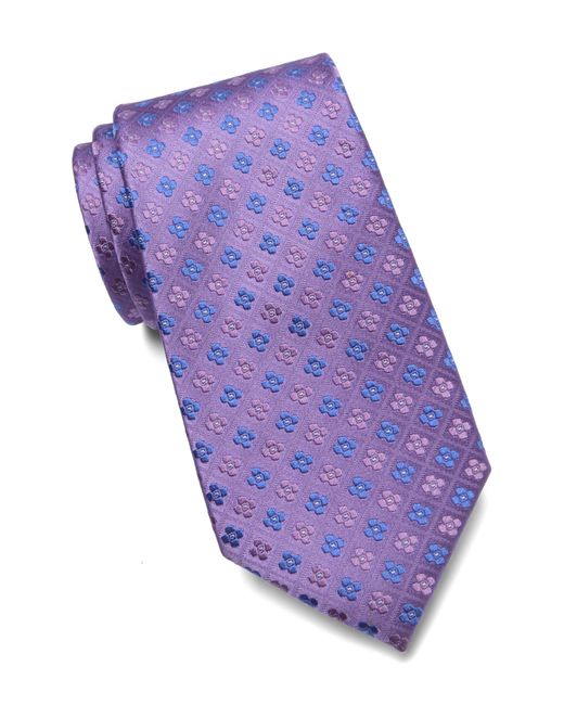 Duchamp Purple Medallion Silk Tie for men