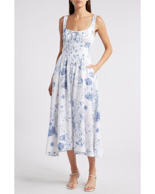 Reformation Balia Linen Sundress in Blue | Lyst