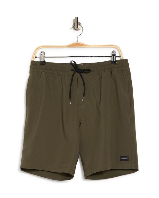 Volcom Green Stones Hybrid Drawstring Waist Shorts for men