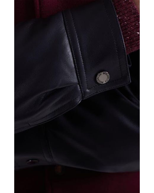 Bugatchi Purple Leather Sleeve Tweed Jacket for men