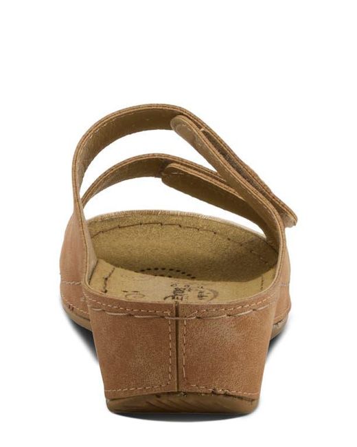 Flexus by Spring Step Brown Double Strap Wedge Sandal