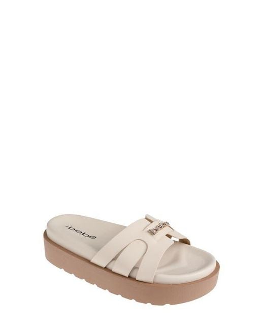 Bebe Multicolor Platform Slide Sandal