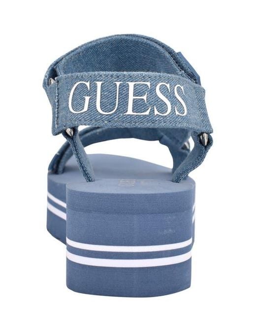Guess Blue Avin Platform Sandal