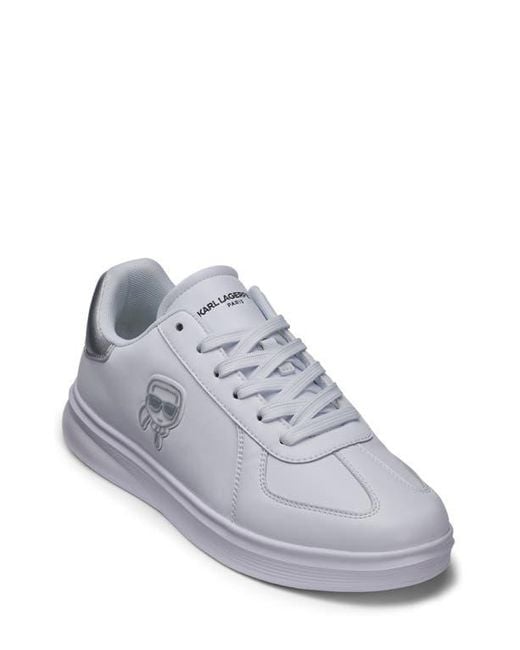 Karl Lagerfeld White Karl Head Patch Racer Toe Sneaker for men