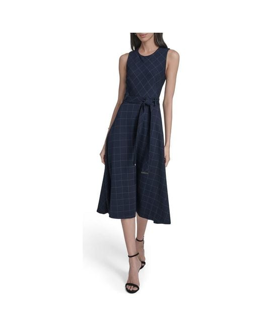 calvin klein blue gingham dress Calvin Klein Dress 8 or 16 ladies checkered blue wrap or peach button NWT $140
